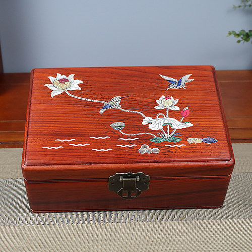 实木盒收纳盒复古首饰盒