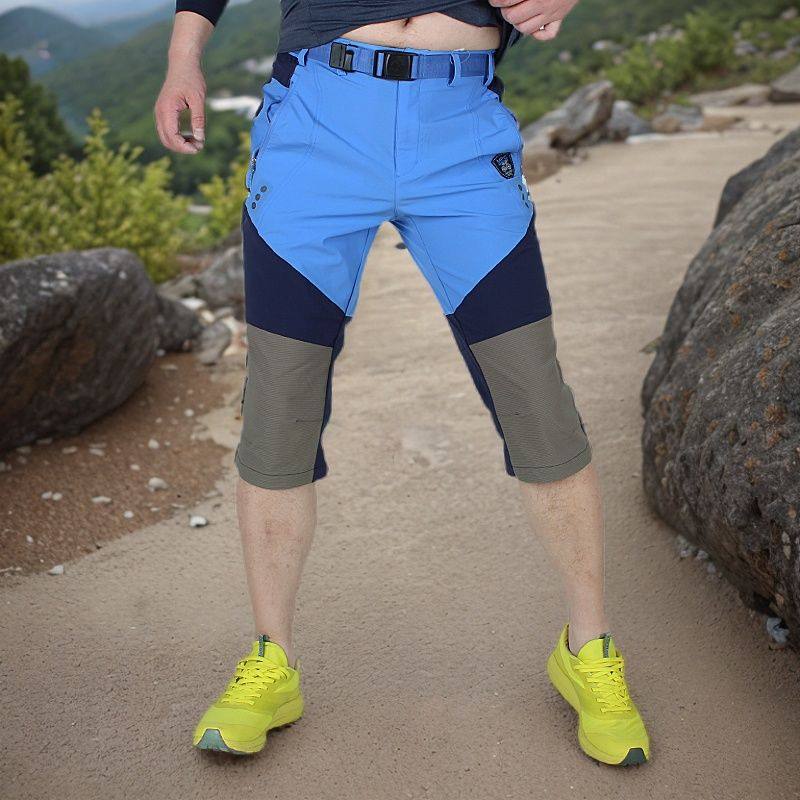 徒步登山速干短裤男式防水户外七分裤透气修身弹力拼接快干裤夏季,户外/登山/野营/旅行用品,速干裤,淘宝优惠券,粉丝福利购,淘宝优惠卷