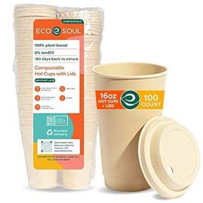 ECO SOUL 100% Compostable Plant-Based (PFAS-Free) 16oz Ho