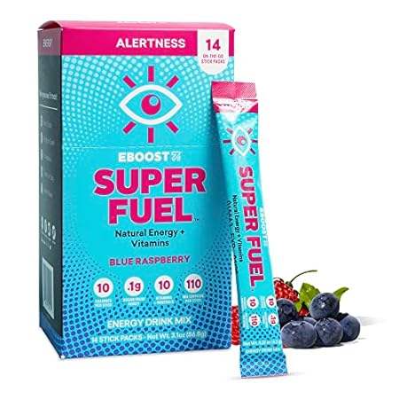 EBOOST Energy Drink Powder, Super Fuel - Blue Raspberry,