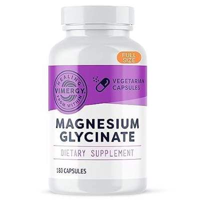 Vimergy Magnesium Glycinate， 90 Servings – with Turmeric
