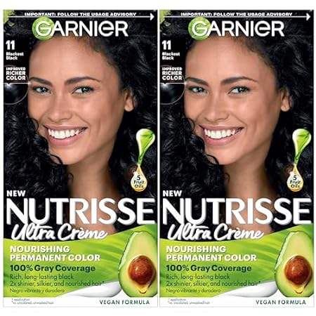 Garnier Hair Color Nutrisse Nourishing Creme， 11 Blackest