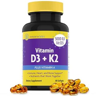 InnovixLabs Vitamin D3 K2-5000 IU Vitamin D3 Plus 600 mcg