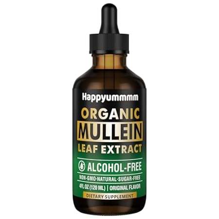 Mullein Drops for Lungs Cleanse，Vegan Mullein Leaf Extrac