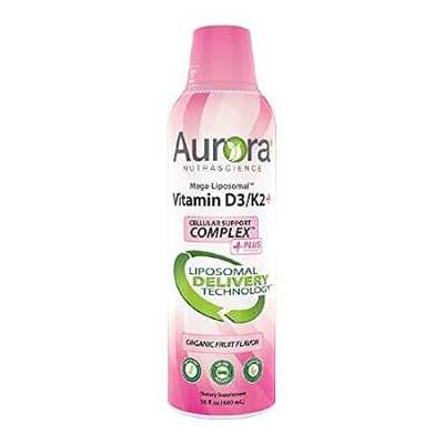 Aurora Nutrascience， Mega-Liposomal Vitamin D3/K2+ with V