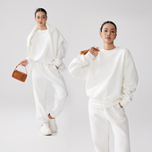 ZzZHANG 女慵懒舒适圆领加绒卫衣两件套 休闲套装 口碑强推 时尚