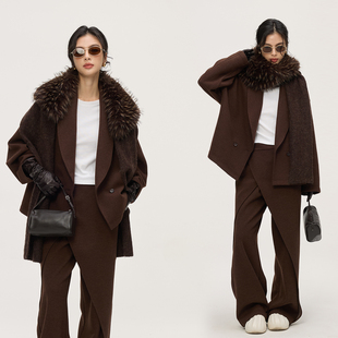 ZzZHANG｜R L摩登美学_复古老钱廓形羊毛混纺斜纹青果领西服套装