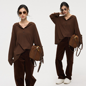 内搭减龄长袖 ZzZHANG｜造型出街_秋冬款 休闲连帽半开打底衫 上衣女