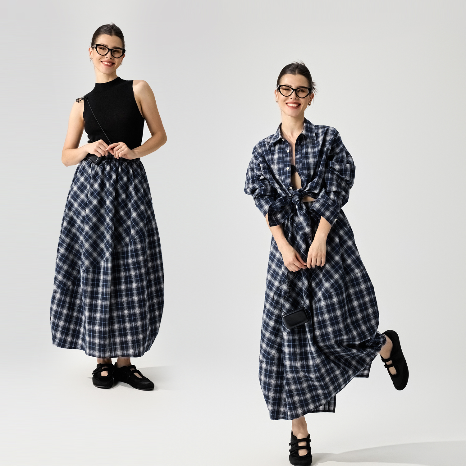 时尚A字高腰花苞休闲时尚半身裙