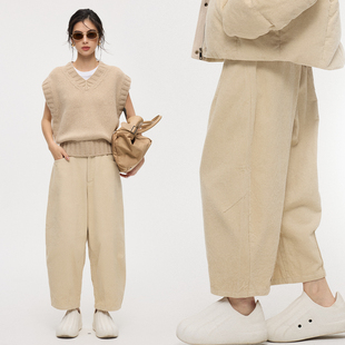 休闲条绒弯刀裤 ZzZHANG｜解构艺术家_秋冬季 高智感灯芯绒宽松时尚