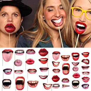 20pcs Funny Lip Mouth Photobooth Props Wedding Decoration