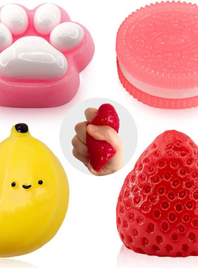 4pack Taba mooosh squishy paw banana Oreo strawberry toys