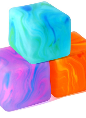 3Pcs Swirl Stress Cube ice Squishy Toys Solid Squeeze Square