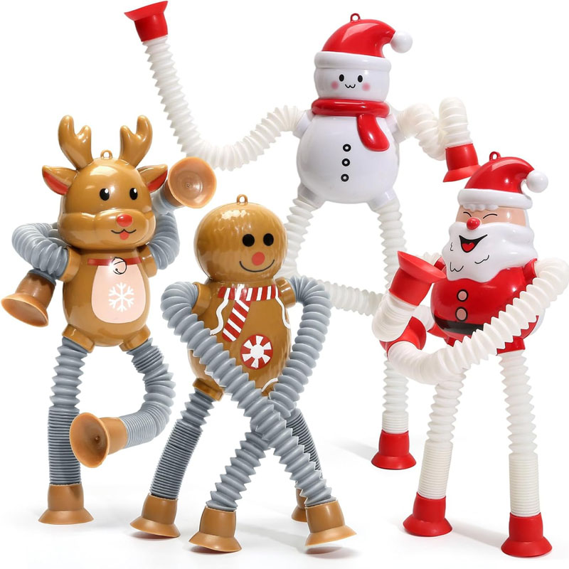 圣诞节吸盘长颈鹿机器人伸缩玩具