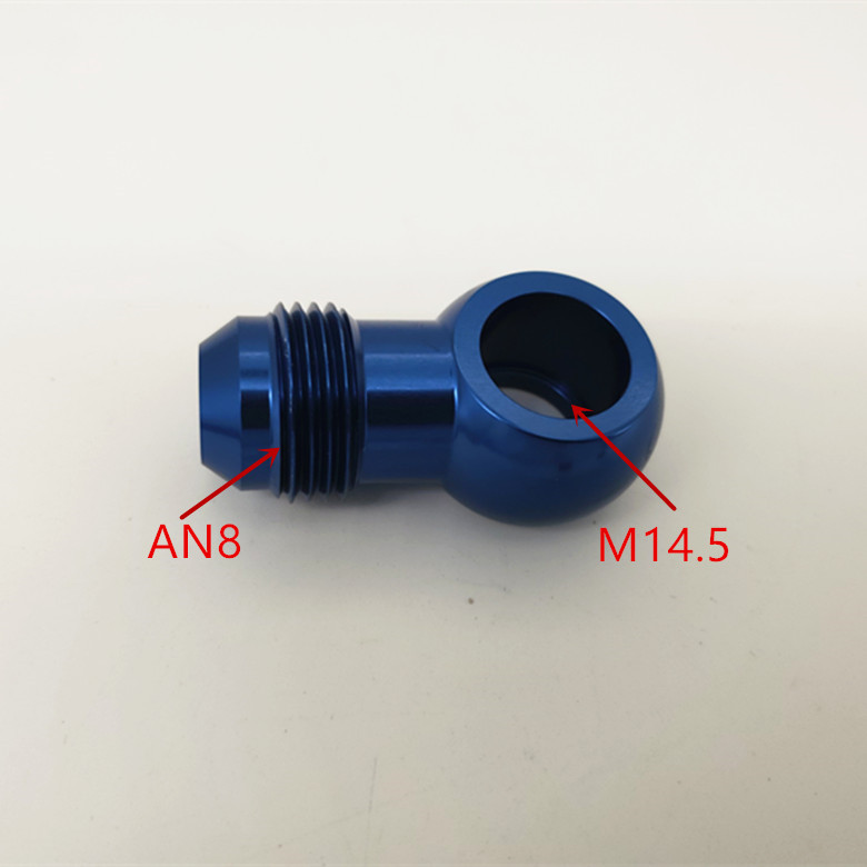 AN8转M14.5 汽车改装油管鱼眼空心螺丝， 漂移车涡轮专用水管螺丝