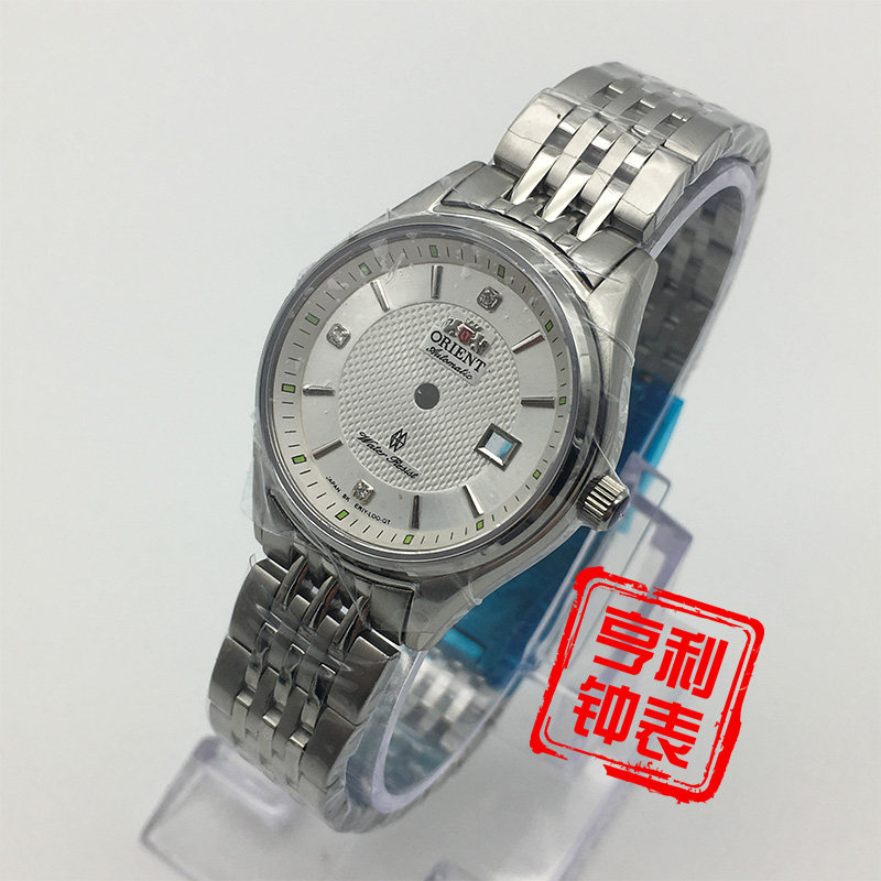 手表配件女双狮表壳装55840 55841机芯全钢实心蓝宝石镜片单日历