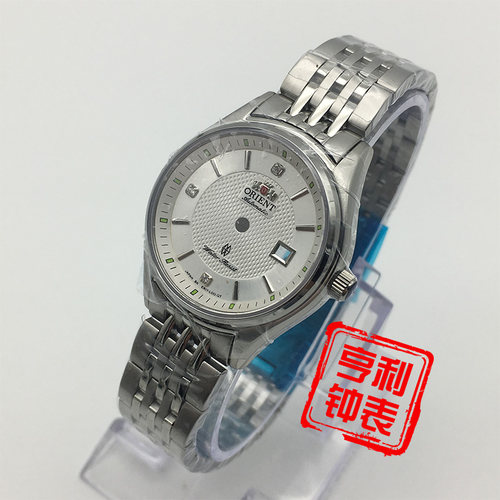 手表配件女双狮表壳装55840 55841机芯全钢实心蓝宝石镜片单日历