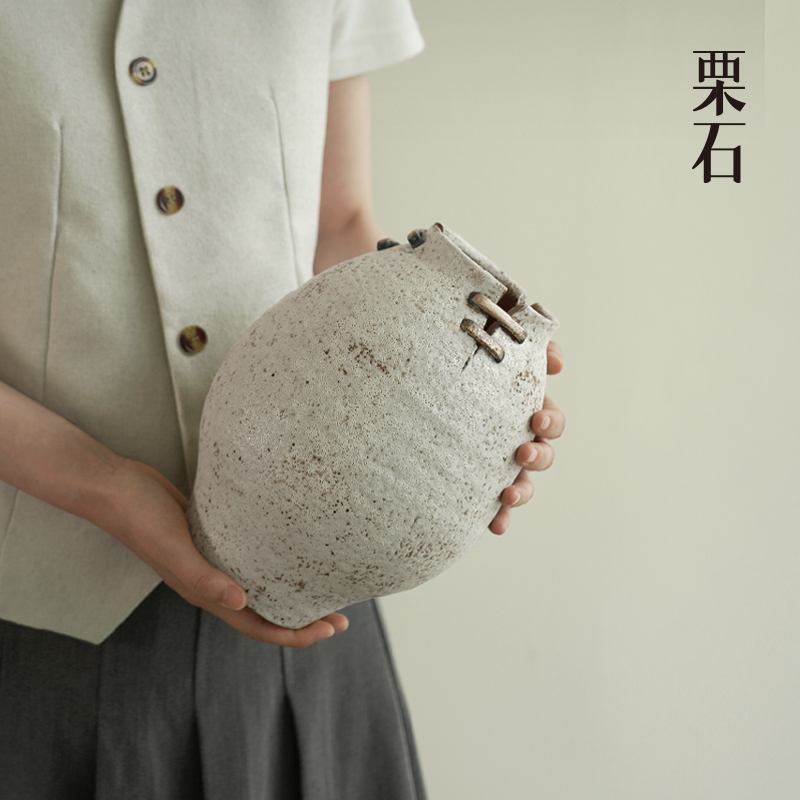 复古创意手工金镶瓷花瓶民宿摆件