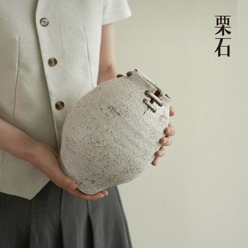 复古创意手工金镶瓷花瓶民宿摆件