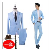 小西装 修身 薄款 男士 韩版 西服套装 舒适学生潮流夜店帅气礼服四季