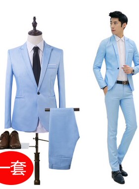 男士小西装薄款韩版西服套装修身舒适学生潮流夜店帅气礼服四季