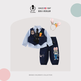 Hi！Fish童装女童春装2026新款兔子警官儿童衣服cos服装超火套装