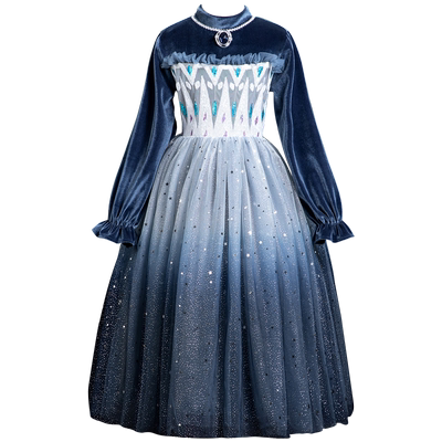 女童冰雪奇缘爱莎公主裙子