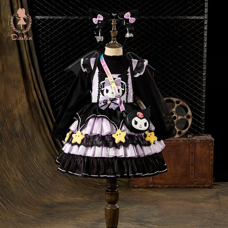 Hi！Fish女童洛丽塔公主裙衣服儿童女孩毛衣背心裙两件套装裙子