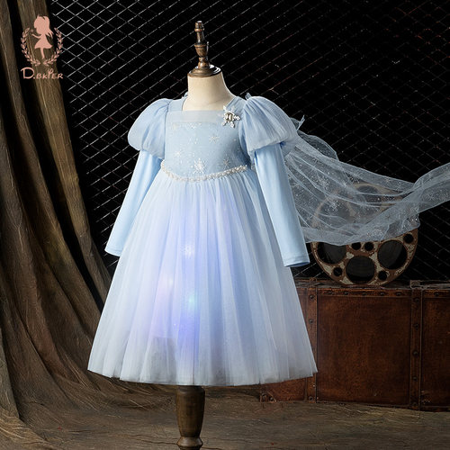 哈丁鱼女童爱莎公主裙纱裙连衣裙