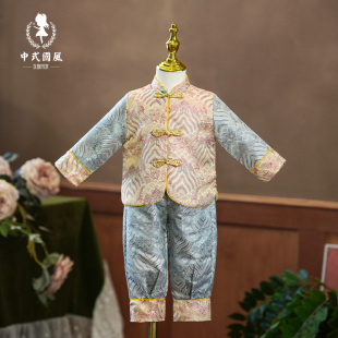 周岁礼服男宝宝1岁抓周宴生日拜年服2中式婴儿3衣服加绒套装唐装