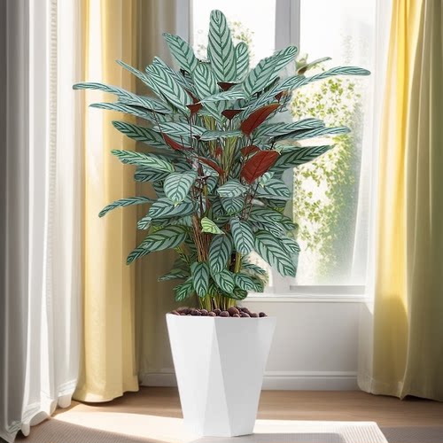孔雀竹芋盆栽植物北欧风高档观叶网红绿植室内耐阴好养活