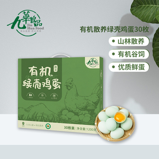 九华粮品 有机散养绿壳鸡蛋 林区散养土鸡蛋 鲜鸡蛋 草鸡蛋 礼盒
