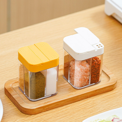 滑盖调料盒四格一体调味瓶不串味