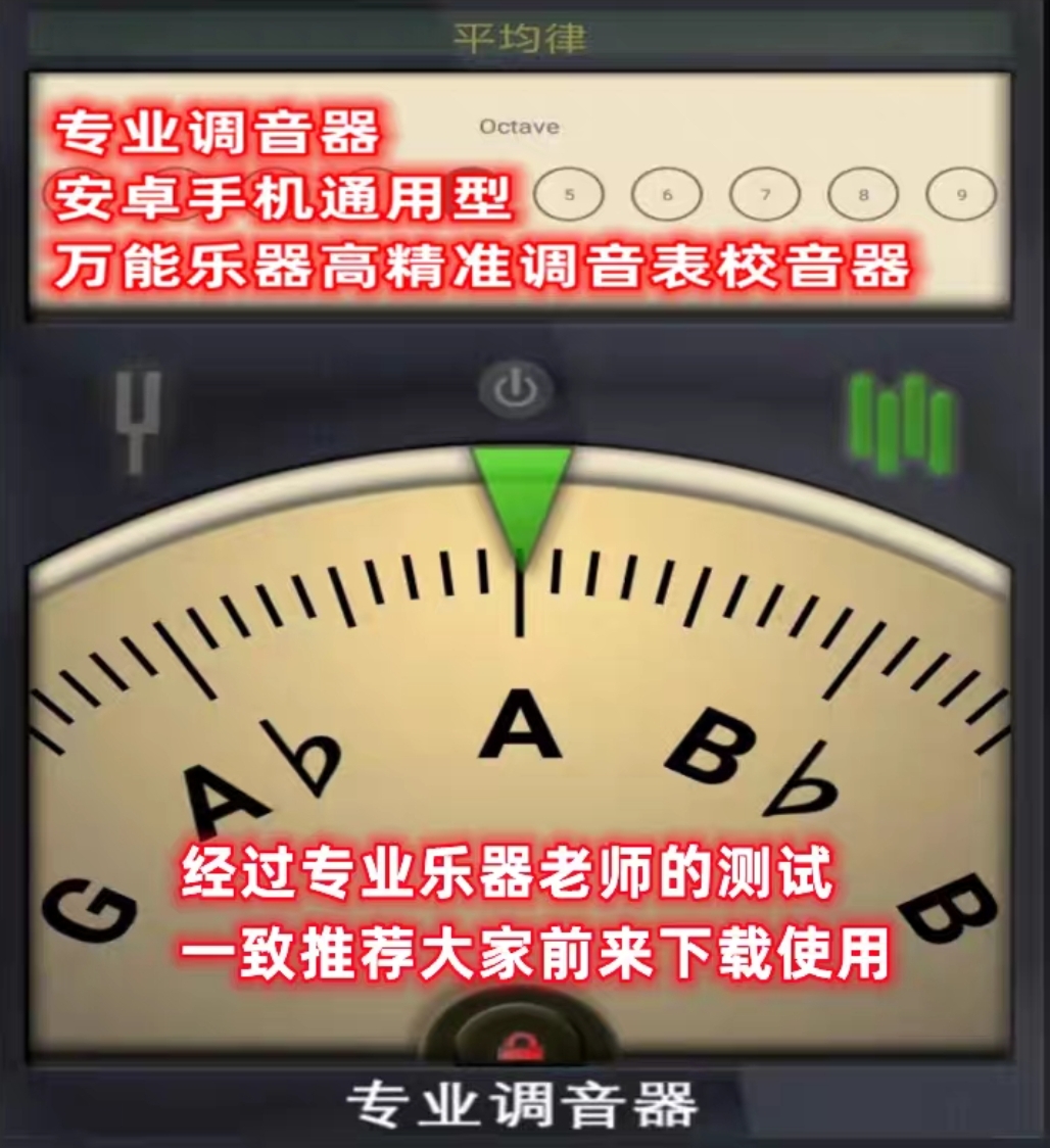 万能乐器调音器十二平均律调音软件古筝琵琶二胡笙提琴调音器下载