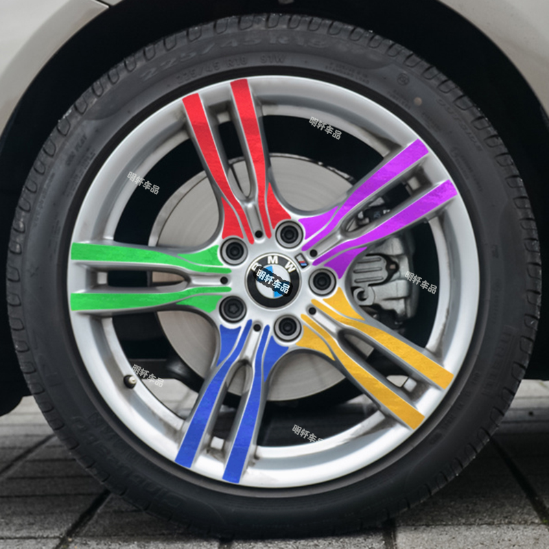 宝马3系320iM330iM轮毂个性贴纸 18款运动套装耀夜版外饰专用贴纸