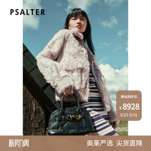 款 PSALTER诗篇浅驼色立领羊毛皮箱型短款 皮草外套2025冬季