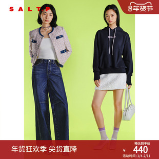 SALT.P可颜2025年春季新款落肩宽松连帽卫衣女上衣