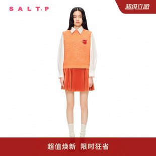 SALT.P可颜2024春夏学院风甜美羊驼圈圈纱背心针织衫