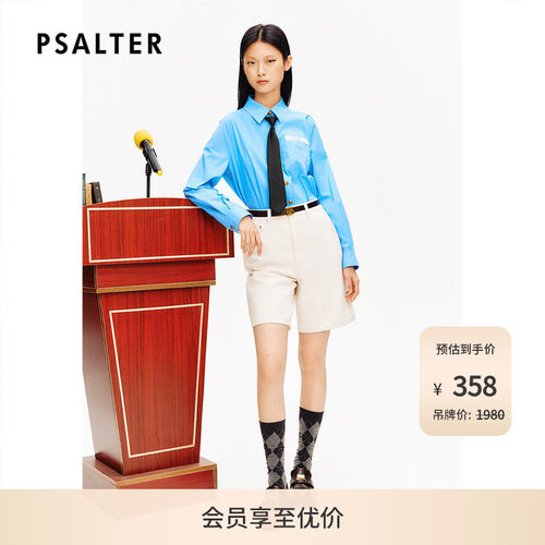 【春夏热卖】PSALTER诗篇宽松翻领简约学院刺绣长袖衬衫夏