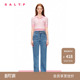 SALT.P可颜春俏皮甜酷双腰头砂洗廓形直筒裤 牛仔裤