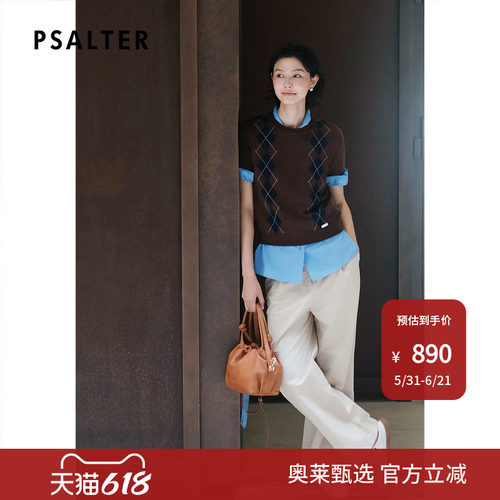 PSALTER诗篇可拆卸三角巾学院气质短袖衬衫女2025秋款