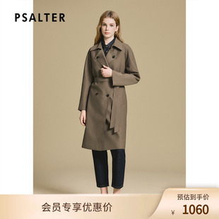 诗篇专选双排扣英伦长款大西装领风衣女外套2025秋季新款