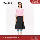 智性学院风 PSALTER诗篇衬衫 假两件多巴胺粉色短袖 针织衫 夏