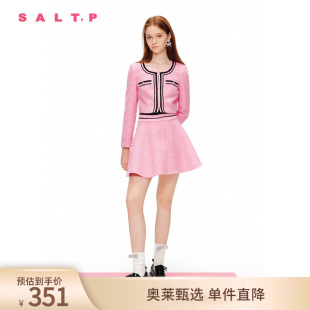 SALT.P可颜2024春甜美学院风粗花呢小香风A型短裙半身裙