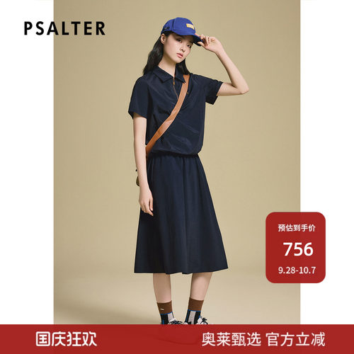 诗篇专选半拉链翻领弹力修身短袖polo衫T恤女上衣