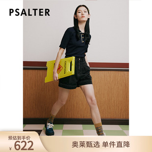 诗篇夏修身 显瘦polo领条纹短袖 针织衫