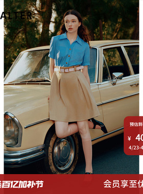 【春夏主推】PSALTER诗篇翻领衬衫撞色拼接假两件连衣裙Z