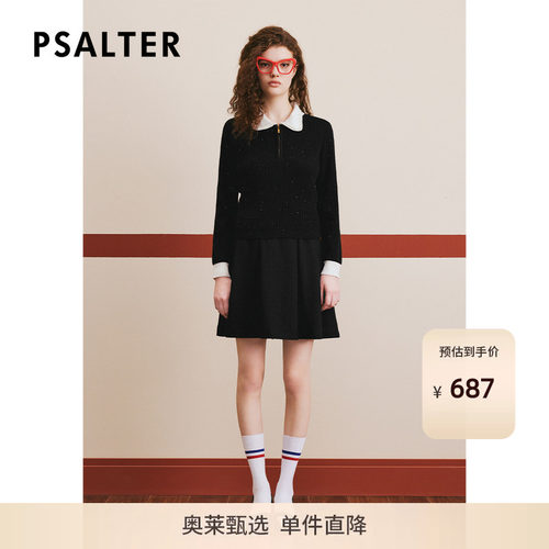 【断码】PSALTER诗篇小香风羊毛针织衫背心连衣裙两件套冬DP