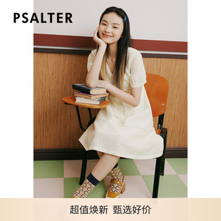 诗篇专选夏v领法式 系带收腰肌理提花a字裙连衣裙 春夏热卖