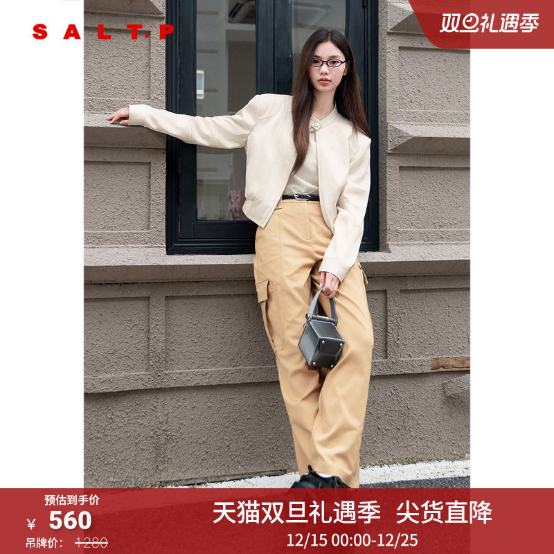 SALT.P可颜简约个性百搭立领机能风短款棒球服外套2024秋